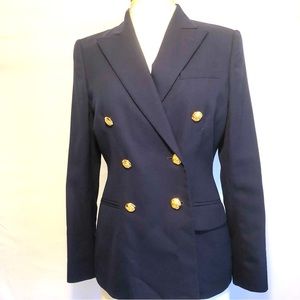 Lauren Ralph Lauren Navy Double-Breasted Blazer with Gold Buttons